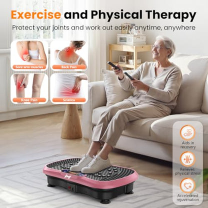 AXV Vibration Plate Exercise Machine Fitness Platform Body Vibrating Board - color: SLIM.PINK
