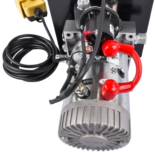 12V DC Hydraulic Pump 12 Quart Hydraulic Power Unit Single Acting with Steel Reservoir for Dump Trailer Truck Car Lift Unit Dynast