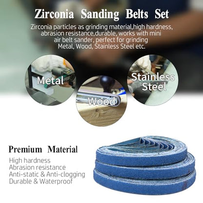 3/8 x 13 Inch Zirconia Sanding Belts 40 Grit,30 Pack - color: 40 Grit, size: 3/8x13 inch