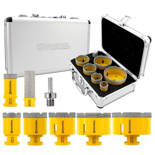 HIGHDRIL Diamond Drill Bits Kit with 5/8-11 for Porcelain Tile Ceramic - size: Thread Set2
