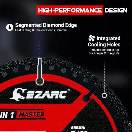 EZARC 5" Multi Material Diamond Saw Blades 2 Pack for Metal Tile Plastic - size: 5 inch