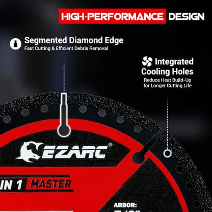 EZARC 5" Multi Material Diamond Saw Blades 2 Pack for Metal Tile Plastic - size: 5 inch