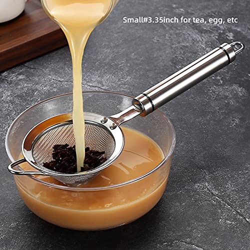 Fine Mesh Strainer with Handle Tea Sifter Stainless Steel Sieve - size: 3.35 in Small