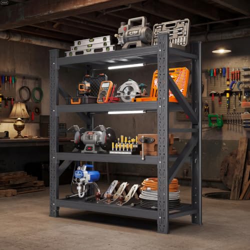 Heavy Duty 4-Tier Metal Garage Storage Shelving Unit - size: 69.6"H * 59.8"W * 23.6"D