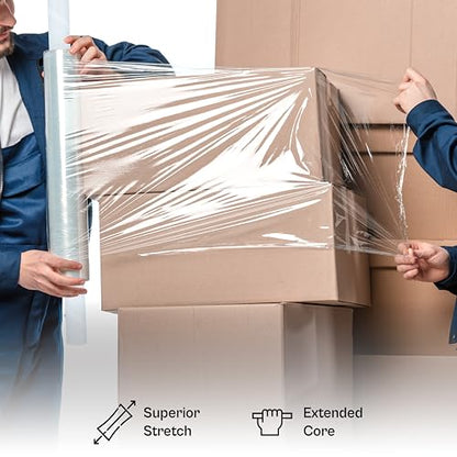 PSBM Dark Green Stretch Wrap with Handles, 8 Rolls 20 Inch x 1000 Feet 80 Gauge, Heavy Duty Plastic Wrap Industrial Strength Shrink Film for Moving, Packing & Shipping - size: 8 Rolls, style: Green