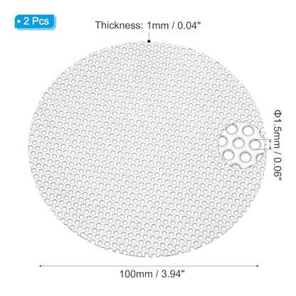 PATIKIL 4" Dia 304 Stainless Steel Perforated Sheet 0.06" Hole 2 Pcs - size: 4inch