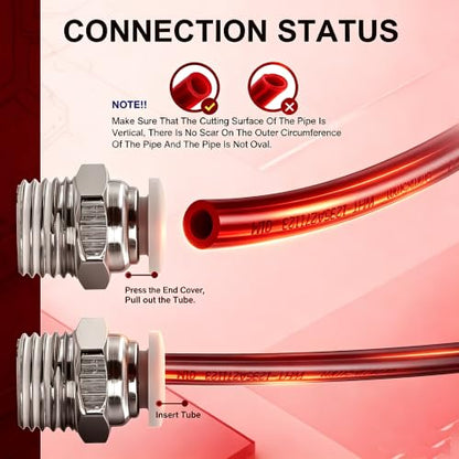CNC Pneumatic Male Straight 1/4 Inch Tube OD x 1/8 Inch NPT Thread Pneumatic Push to Connect Fittings Thread Air Line Fittings (Pack of 10) - color: 1/4"OD x 1/8"NPT