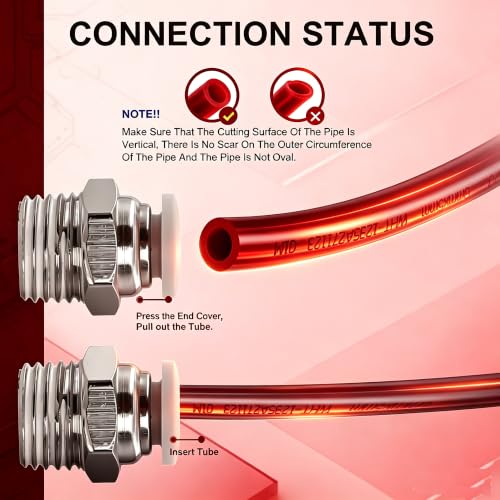 CNC Pneumatic Male Straight 1/4 Inch Tube OD x 1/8 Inch NPT Thread Pneumatic Push to Connect Fittings Thread Air Line Fittings (Pack of 10) - color: 1/4"OD x 1/8"NPT
