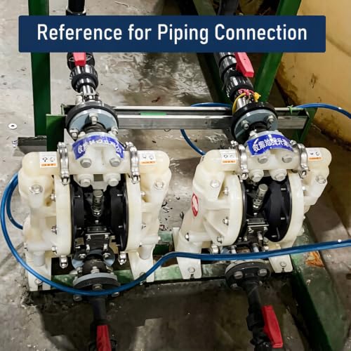 1" PP Pneumatic Double Diaphragm Pump, Air-Powered Chemical Transfer Pump, Anti-Corrosion, Anti-Static, Self-Priming, Dry-Run Capable for Corrosive Fluids,electroplating solution - size: QBY4-25PP+PTFE 35GMP