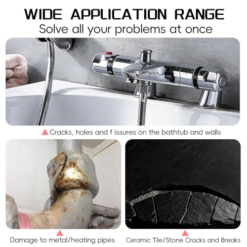 Steel Epoxy Putty 2 Part, Metal Repair High Strength Heat Resistant - color: Black