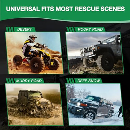 1/4" Synthetic Winch Rope 50 ft 10,000 lb UHMWPE Winch Cable Replacement Kit with Steel Hook, Aluminum Fairlead, Rubber Stopper, Protective Sleeve, Compatible with ATV UTV Truck Winches, Green - color: Green, size: 1/4 In x 50 Ft Upgraded