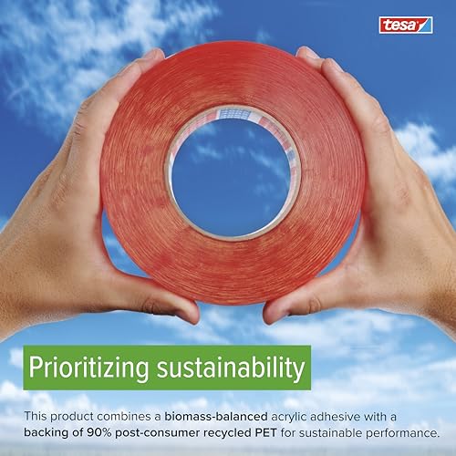 tesa 4965 Original Double-Sided PET Film Tape, Transparent, .5 in x 36 yd, 1 Roll