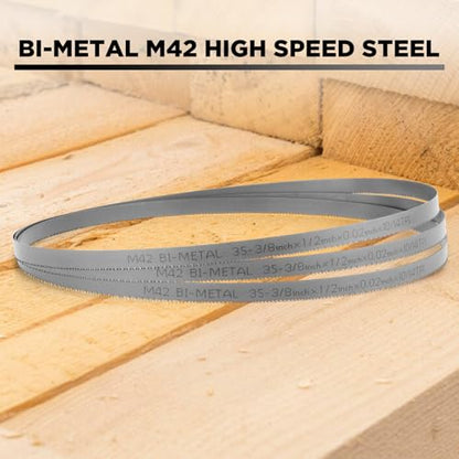 35-3/8 Inch Band Saw Blade 10/14 TPI for Milwauk* Portable Band Saw Blade, Replacement for Milwauk* Bandsaw Blades, 35-3/8" x 1/2" x .020" 10/14 TPI, 3-Pack - size: 35-3/8 Inch(14/18)