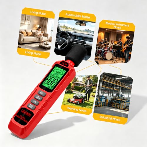GL81A Digital Sound Level Meter,30‑130dB A‑Weighted SPL Tester-BLACK-RED - color: Red