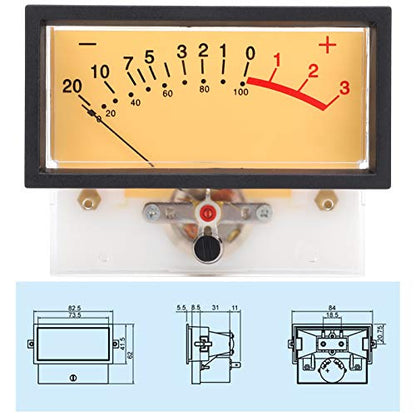 VU Meter Audio Level Indicator with Large Analog Pointer Dial for Car Stereo Home Recording Studio Power Amplifier