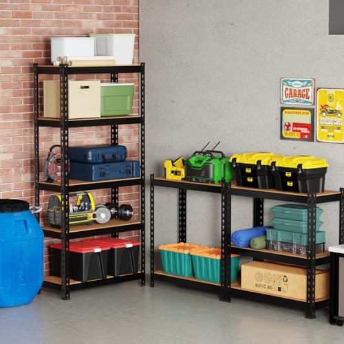 BestOffice 5 Tier Storage Shelves Adjustable Garage Shelves 15.7" D x 35.4" W x 72" H Heavy Duty Garage Shelving with Premium Materials MDF Boards for Kitchen Basement Warehouse Pantry - size: 36"W x 16"D x 72"H
