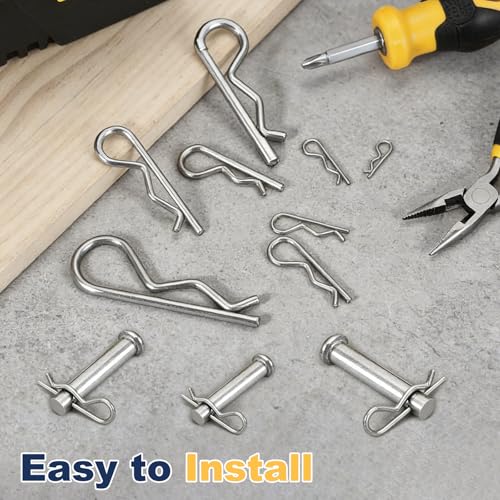 60pcs Cotter Pins M1.2x25mm Heavy Duty R Clips Hitch Pin Clip - size: M1.2 x 25mm