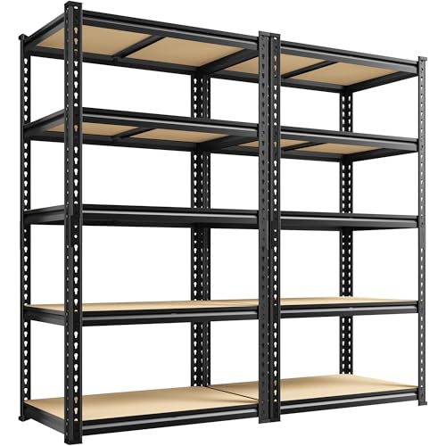DurayLoly 2 Pack Storage Shelves Adjustable and Wobble-Free Rack for Garage