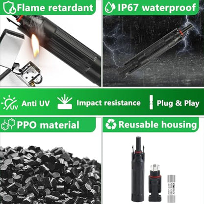 CNLonQ 10A Solar Fuse Holder Inline IP67 Waterproof Outdoor with 10x38mm Fuse for Solar Panel and Solar Controller DC1000V 2pcs - size: 10A 2Pcs