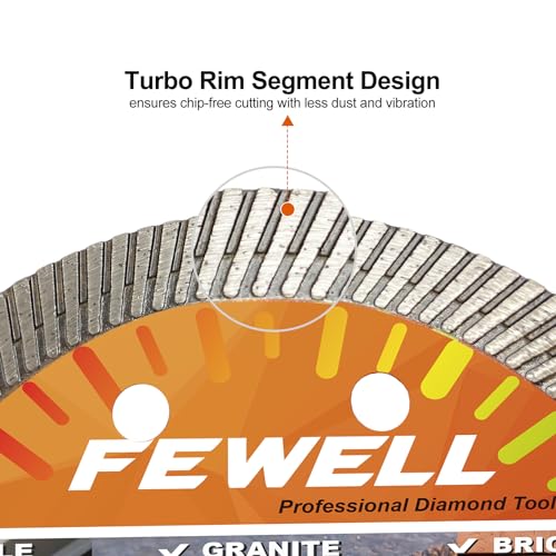 FEWELL 4'' Diamond Concrete Blade for Angle Grinder 3Packs - size: 4"