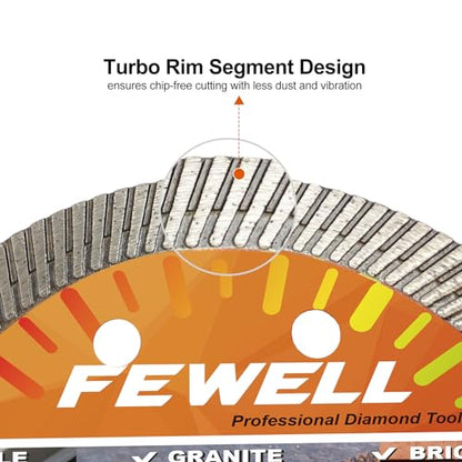 FEWELL 4'' Diamond Concrete Blade for Angle Grinder 3Packs - size: 4"