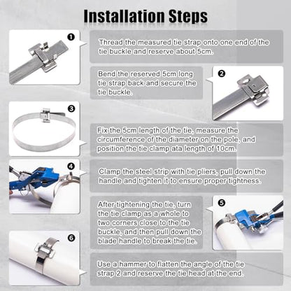 CNQLIS Strapping Banding Kit w/Ratchet Tensioner, 3/4" x100ft Coil