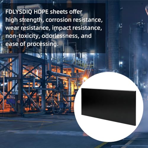 High-Density Polyethylene (HDPE) Plastic Sheet, 1/2" X 24'' X 48'' Black, Versatile Board for Machining, Home Improvements, and DIY Engineering Projects - color: Black1