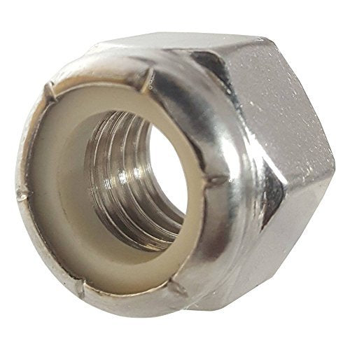 Fastenere Nylon Insert Hex Lock Nuts - 5/8"-11 Stainless Steel 18-8, Plain Finish, Corrosion-Resistant, Durable Hardware Nuts for Secure Fastening, Locking Nut, (10-Pack) - size: 5/8-11 (10 Pack)