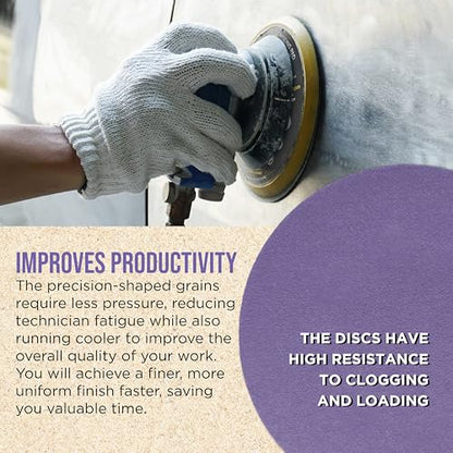 Dura-Gold Premium 120 Grit 6" Purple Film Ceramic Sanding Discs, Box of 50 - style: 120 Grit