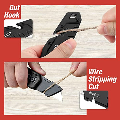 WORKPRO Folding Utility Knife with 10 Blades, Black - color: Black