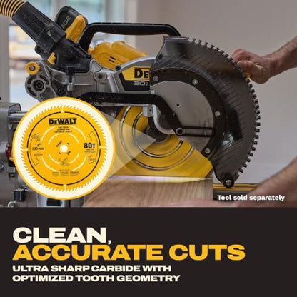 DEWALT 12 Inch 80T Carbide Circular Saw Blade, Fine Finish Saw Blade (DWA11280)