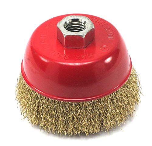 Fine Crimped Wire Cup Wheel Brush, 4x5/8 inch Metal, 1 Piece