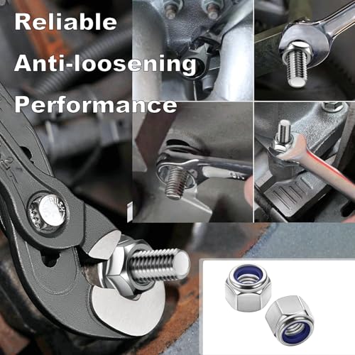 M8-1.25 Nylon Insert Lock Nuts 85 Pack, 304 Stainless Steel Hardware Nuts - size: M8-1.25 (85 Pcs)