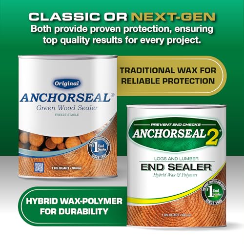ANCHORSEAL 2 Log and Lumber End Grain Sealer, Prevents Checking, 1 Quart - size: 1 Quart