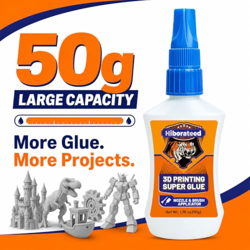 3D Printer Glue, 50g Super Glue 3D Printing Glue for PLA, ABS, PETG, TPU