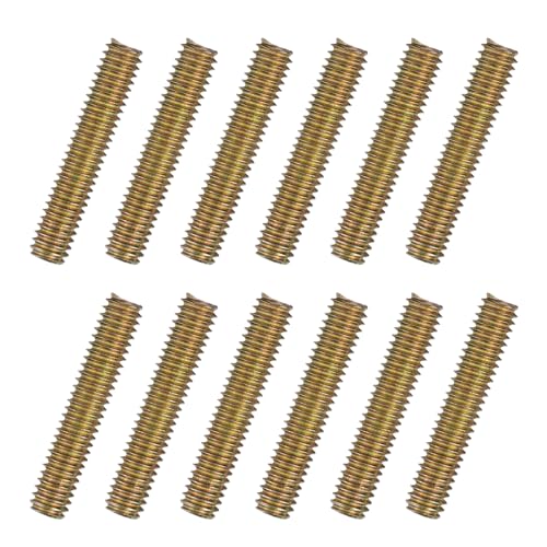 uxcell 12pcs Fully Threaded Rods 5/16x1-3/4 All Thread Studs Long Threaded Screw Carbon Steel for Furniture Garden Railing Mounting Assembly Fastening Frame Connection Colorful Zinc - size: 5/16x1-3/4"