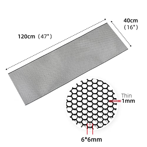 AggAuto 47x16 inches Car Pickup Truck Grill Mesh 6mm Honeycomb Hole Black - color: Black, size: 6x1mm Honeycomb