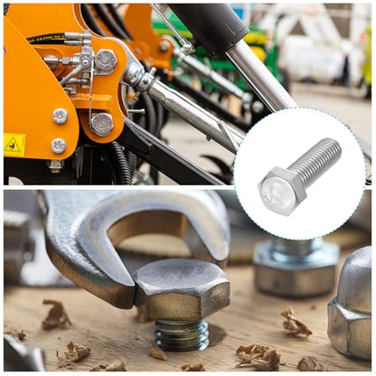 METALLIXITY Hex Head Bolts (1/2-20 x 2) 6Pcs, 304 Stainless Steel 18-8 Fully Threaded, External Hex Drive, Plain Finish, Hex Head Screw Bolt, Silver - size: 1/2-20x2"