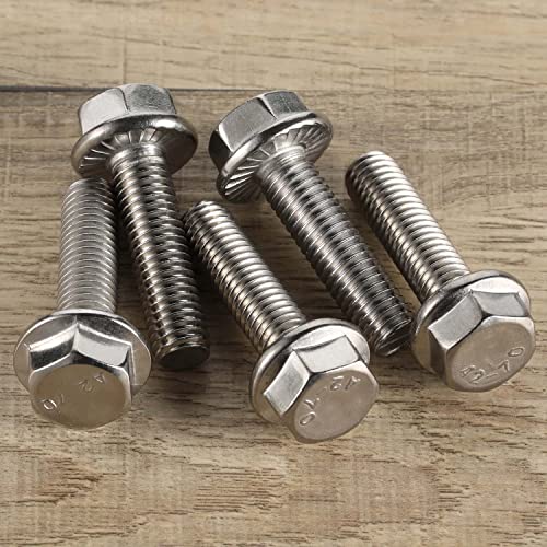 3/8-16 x 1 Flange Hex Head Bolts, Stainless Steel 304, Fully Threaded, 25 PCS - color: Silver, size: 3/8-16 x 1"
