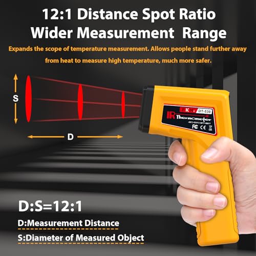 FKM Infrared Thermometer Gun Non-Contact Laser Temperature Gun,-58°F~986°F - color: Yellow