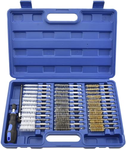 NEIKO 00325A Wire Brush Drill Attachments with 1/4-Inch Hex Shank, SAE and MM Brushes Assortment, Mountable on Power Drill or Die Grinder, 38-Piece Set - size: 1/4"
