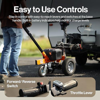 SuperHandy 24V Electric Trailer Dolly, 2800 lb Capacity, 2-Inch Ball - size: 2800 lb, style: 3 Wheel