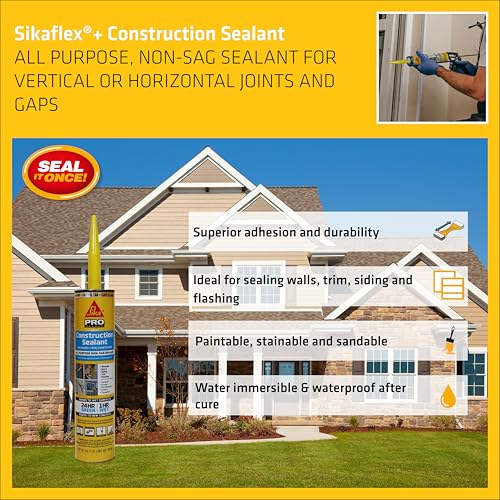 SIKA Sikaflex Polyurethane Construction Joint Sealant, Tan, 10.1 fl oz - color: Tan