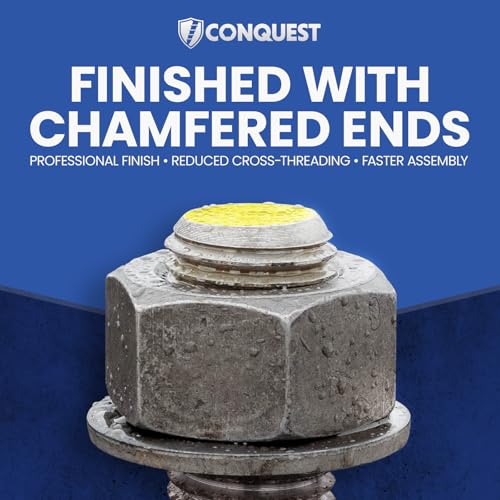 Conquest A307 Zinc Plated Threaded Rod 1"-8 x 12 - size: 1"-8 x 1'