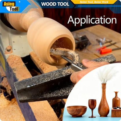 Wood Turning Tool Set Carbide Tipped Lathe Chisel Finisher Tools Bar with Ci3 12mm Round Carbide Insert Cutter for Wood Hobbyist or DIY or Carpenter