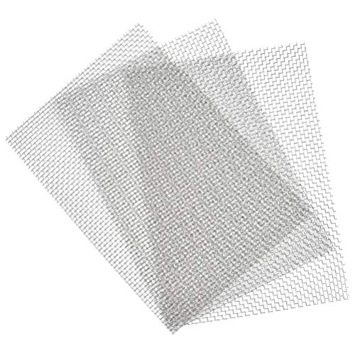 TIMESETL 3 Pcs Stainless Steel Woven Wire 5 Mesh - 12" x 8"(30x21cm) Metal Security Guard Garden Screen Cabinets Mesh - size: 12" x 8" 5 Mesh
