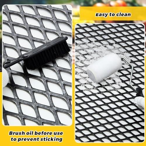 Gisafai 2 Pcs 48" X 24" X 7 Gauge Steel Expanded Metal Sheet, Black - color: Black, size: 48" X 24" X 7 Gauge