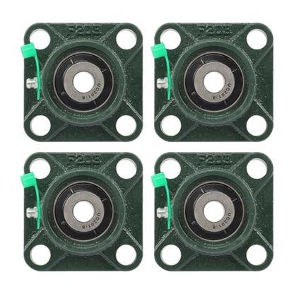 findmall 4 Pcs UCF201-8 1/2 inch Bore Pillow Block Bearing, 4-Bolt Flange Mount Solid Cast Iron Base, Self-Aligning