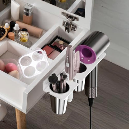 HIIMIEI Hair Tool Organizer Wall Mount, White Acrylic Hot Tool Holder