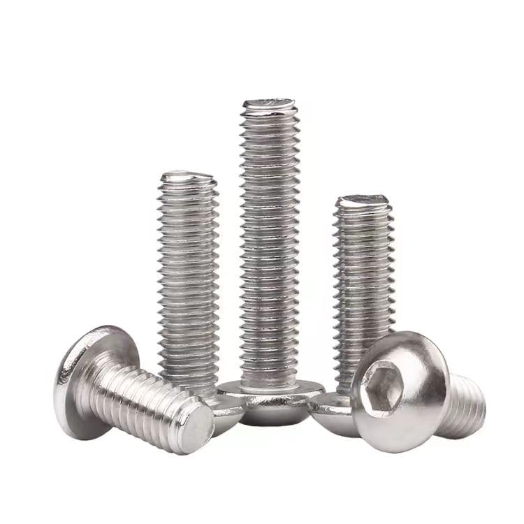 Wensilon (50Pcs) 1/4-20 * 3/8 Button Head Socket Cap Bolts Screws, 304 Stainless Steel, Allen Hex Drive, Bright Finish, Fully Machine Thread - color: Silver, size: A 1/4-20*3/8